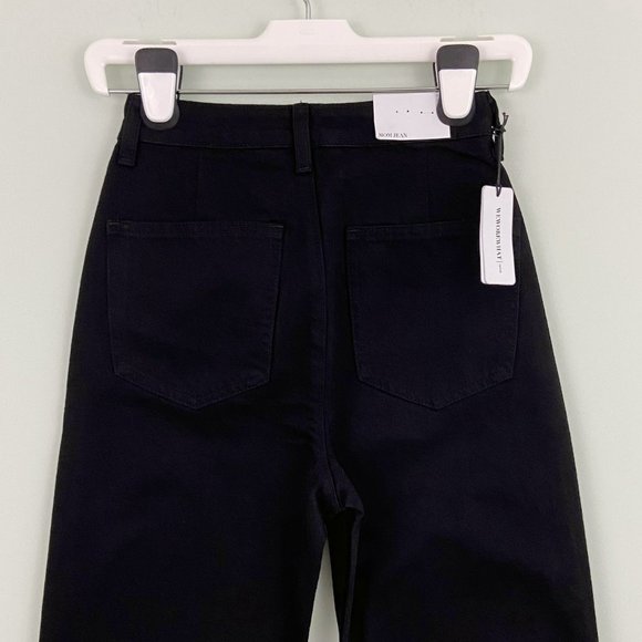 🌺SOLD🌺 NWT WeWoreWhat | Black High Waisted Straight Leg Mom Jeans 27 - Picture 5 of 7
